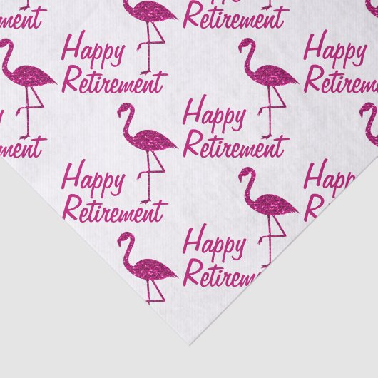 Happy Retirement rosa Flamingo Custom text Gift Seidenpapier (Ausschnitt)