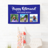 Happy Retirement Royal Blue Multiple Fotos Banner (Insitu)