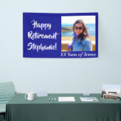 Happy Retirement Royal Blue Personalisiertes Foto Banner (Messeveranstaltung)
