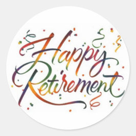 Happy Retirement Runder Aufkleber