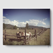 Happy Retirement Rural Scene Horses Foto Custom Gästebuch (Rückseite)