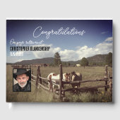 Happy Retirement Rural Scene Horses Foto Custom Gästebuch (Vorderseite)