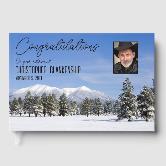 Happy Retirement San Francisco Peaks Custom Foto Gästebuch (Vorderseite)