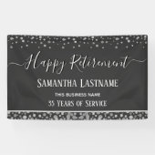 Happy Retirement Silver Confetti Banner (Horizontal)