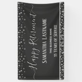 Happy Retirement Silver Confetti Banner (Vertikal)