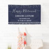 Happy Retirement Silver Confetti Banner (Insitu)