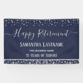 Happy Retirement Silver Confetti Banner (Horizontal)