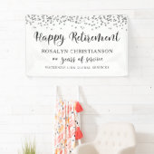 Happy Retirement Silver Confetti Skriptname Banner (Insitu)