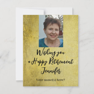 Happy Retirement Simple Gold Black Insert Foto