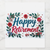 Happy Retirement Sticker Weinetikett (Einzelnes Label)