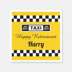 Happy Retirement Taxi Driver Off Duty Serviette