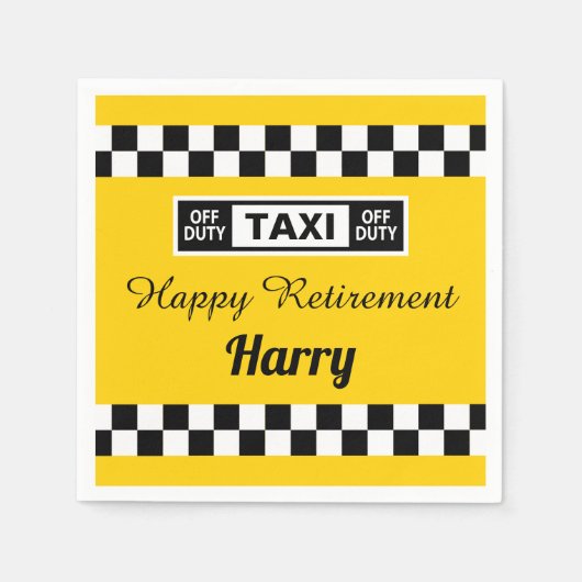 Happy Retirement Taxi Driver Off Duty Serviette (Vorderseite)