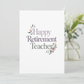 Happy Retirement Teacher Karte (Stehend Vorderseite)