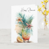 Happy Retirement Tropical Drink Karte (Gelbe Blume)