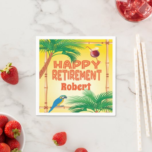 Happy Retirement Tropical tiki luau Serviette (Beispiel)