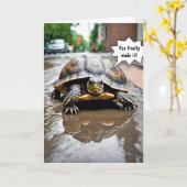 Happy Retirement Turtle Karte (Gelbe Blume)