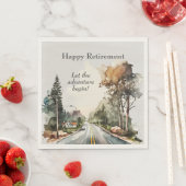 Happy Retirement Watercolor Road Serviette (Beispiel)