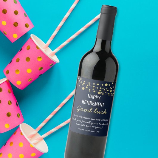 HAPPY RETIREMENT WEINETIKETT