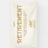 Happy Retirement White and Gold Monogram Banner (Vertikal)