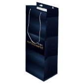 Happy Retirement Wine Gift Bag Geschenktüte Für Weinflaschen (Vorderseite Schrägansicht)