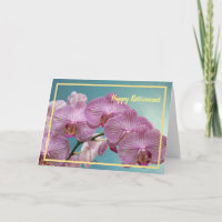 Happy Retirement wünscht Lila Orchideen Elegante