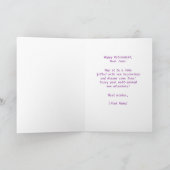 Happy Retirement wünscht Lila rosa Rose Elegant Karte (Innenseite)