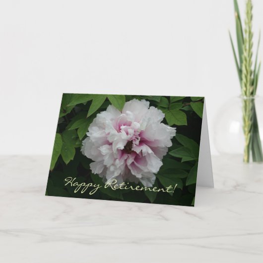 Happy Retirement wünscht White Peony Elegant Karte (Vorderseite)