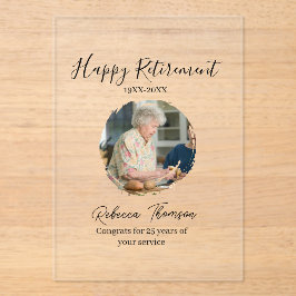 Happy retirement year name circle photo retired acryleinladungen