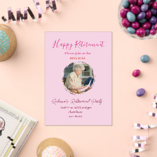 Happy retirement year name circle photo retired acryleinladungen