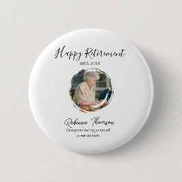 Happy retirement year name circle photo retired button