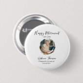 Happy retirement year name circle photo retired button (Vorne & Hinten)