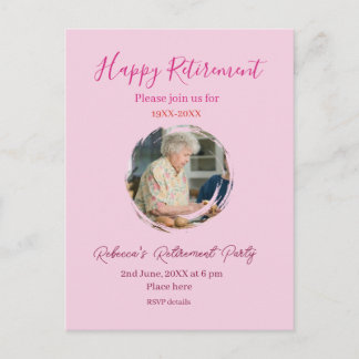 Happy retirement year name circle photo retired einladungspostkarte
