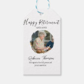 Happy retirement year name circle photo retired geschenkanhänger (Vorderseite)
