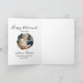 Happy retirement year name circle photo retired karte (Innenseite)