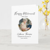 Happy retirement year name circle photo retired karte (Gelbe Blume)