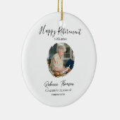 Happy retirement year name circle photo retired keramik ornament (Rechts)