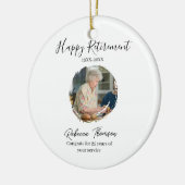 Happy retirement year name circle photo retired keramik ornament (Links)
