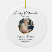 Happy retirement year name circle photo retired keramik ornament (Hinten)