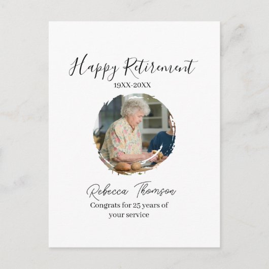 Happy retirement year name circle photo retired postkarte (Vorderseite)