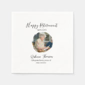 Happy retirement year name circle photo retired serviette (Vorderseite)