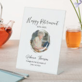 Happy retirement year name circle photo retired sockelschild (In Situ)