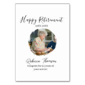 Happy retirement year name circle photo retired tischnummer (Rückseite)