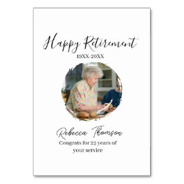 Happy retirement year name circle photo retired tischnummer