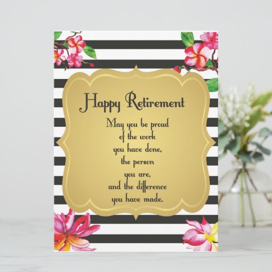 Happy Retirement Zitat Farewell Geschenk Karte (Stehend Vorderseite)