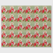 Happy Retro 1950er Weihnachtskuh Geschenkpapier (Flach)