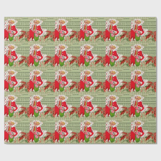 Happy Retro 1950er Weihnachtskuh Geschenkpapier (Flach)