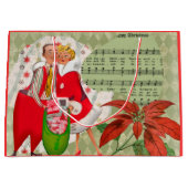 Happy Retro 1950er Weihnachtskuh Große Geschenktüte (Vorderseite)