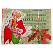 Happy Retro 1950er Weihnachtskuh Große Geschenktüte (Rückseite)