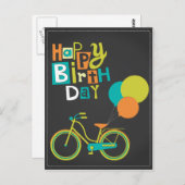 Happy Retro Birthday Postkarte (Vorne/Hinten)