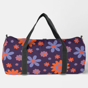 Happy Retro Blume Niedlich 70er Hippie Daisy Patte Duffle Bag